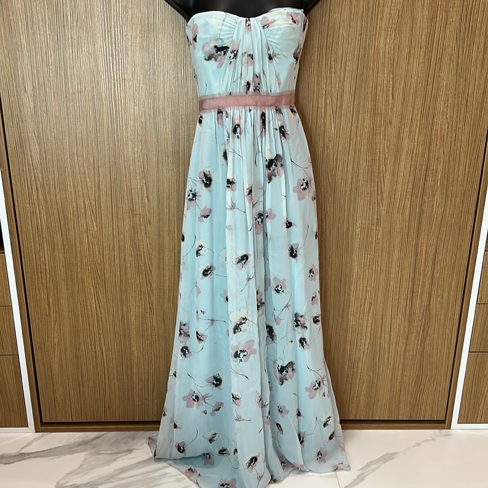 BCBG MAXAZRIA Amber Strapless Floral Gown Size 04